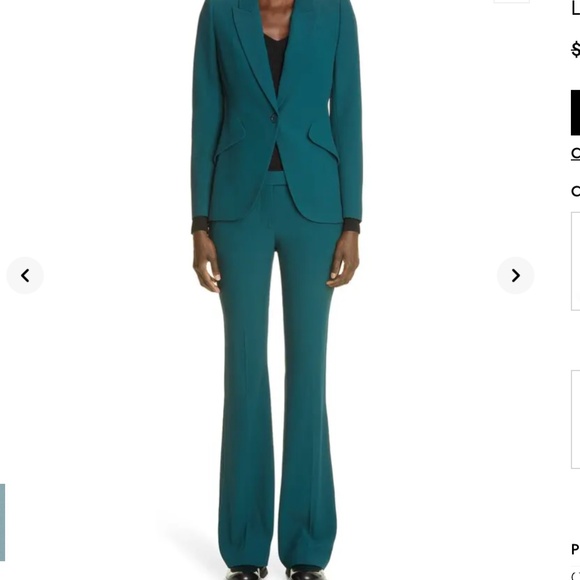 Alexander McQueen Boot Cut Tailored Trousers in Forrest Green - Picture 3 of 15